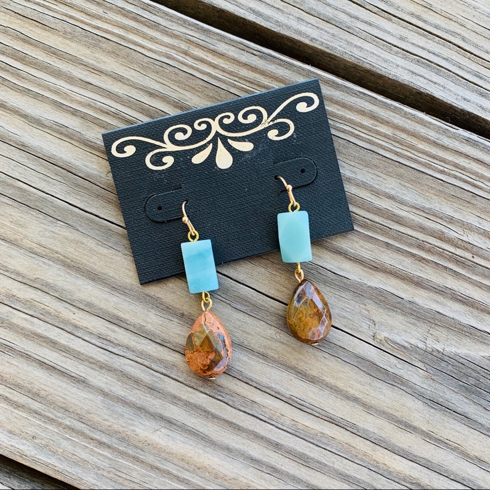 NWT Turquoise Stone Teardrop Earrings